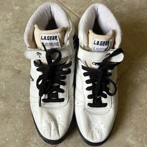 L.a. Gear vintage  high top sneakers size 7 black white